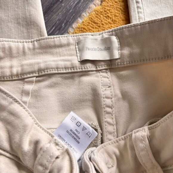 Favorite Daughter Straight leg raw ankle cargo pants light khaki 27 - Picture 4 of 4